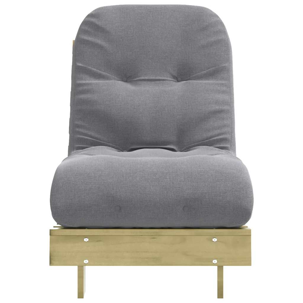 Futon Sofa Bed with Mattress 60x206x11 cm Impregnated Wood Pine