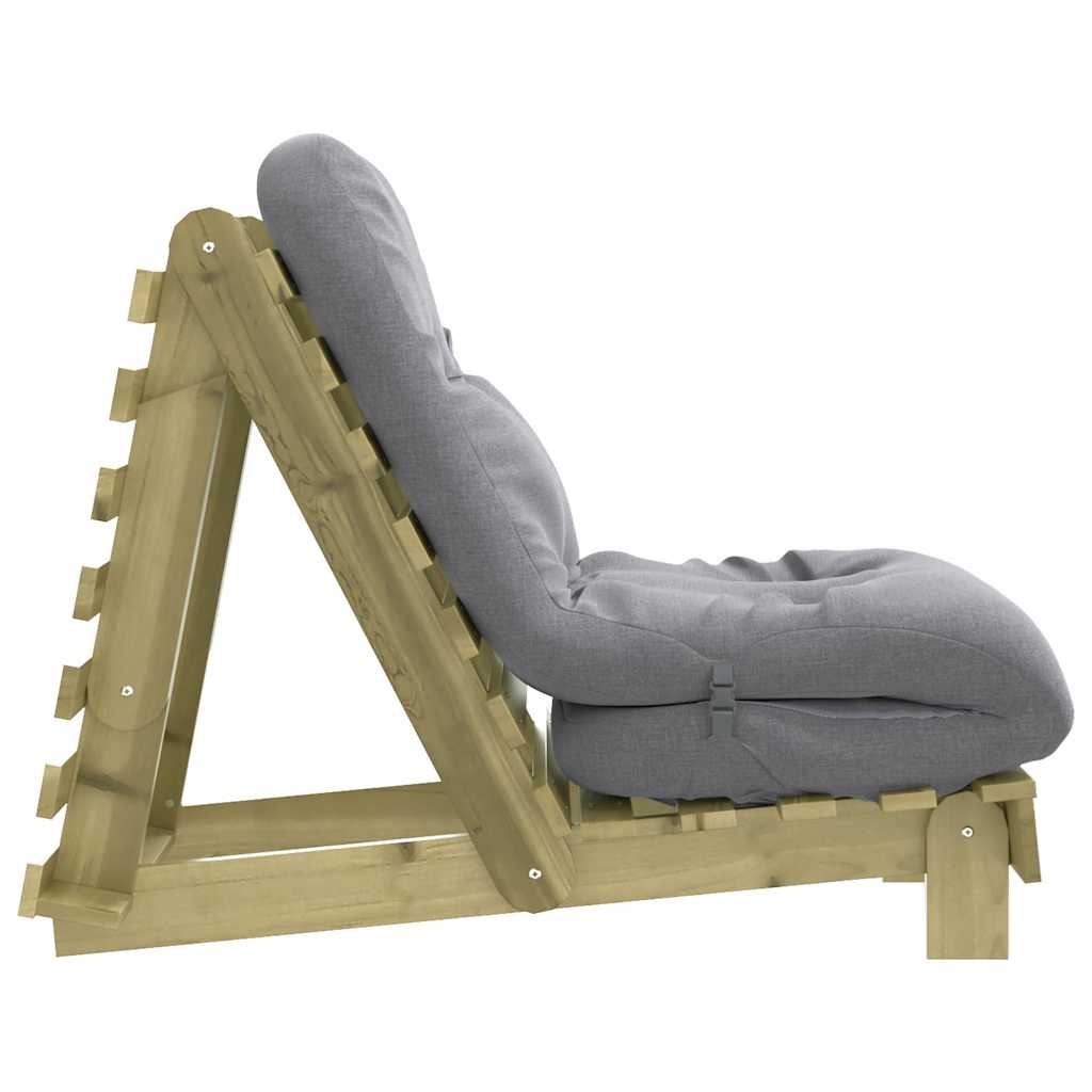 Futon Sofa Bed with Mattress 60x206x11 cm Impregnated Wood Pine