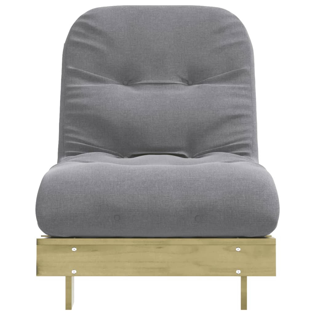 Futon Sofa Bed with Mattress 70x206x11 cm Impregnated Wood Pine