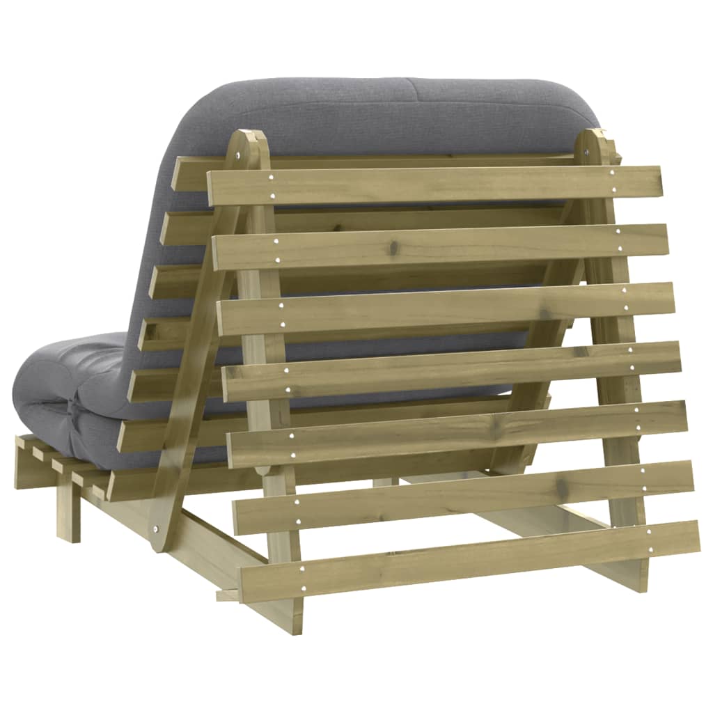 Futon Sofa Bed with Mattress 80x206x11 cm Impregnated Wood Pine