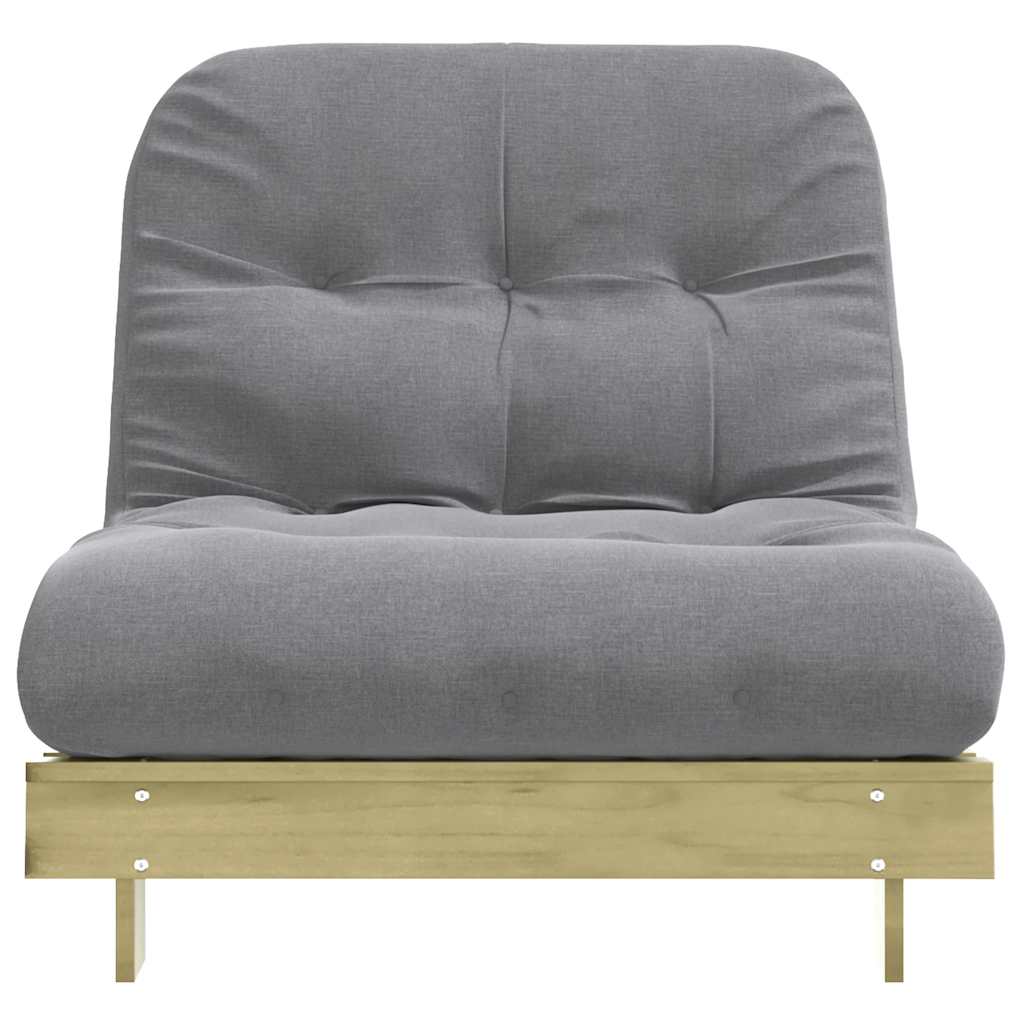 Futon Sofa Bed with Mattress 90x206x11 cm Impregnated Wood Pine