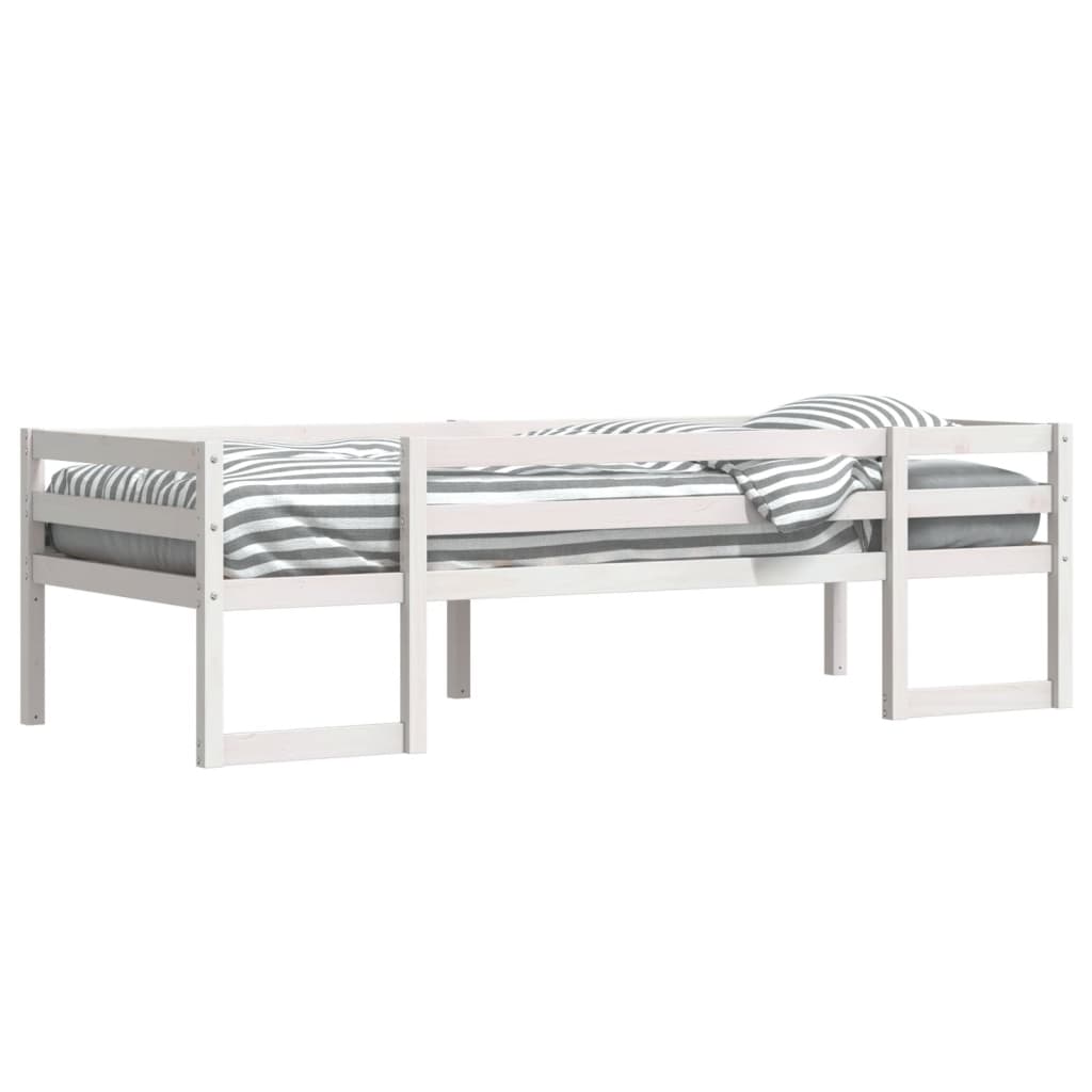 Kids' Bed Frame without Mattress White 90x200 cm Solid Wood Pine