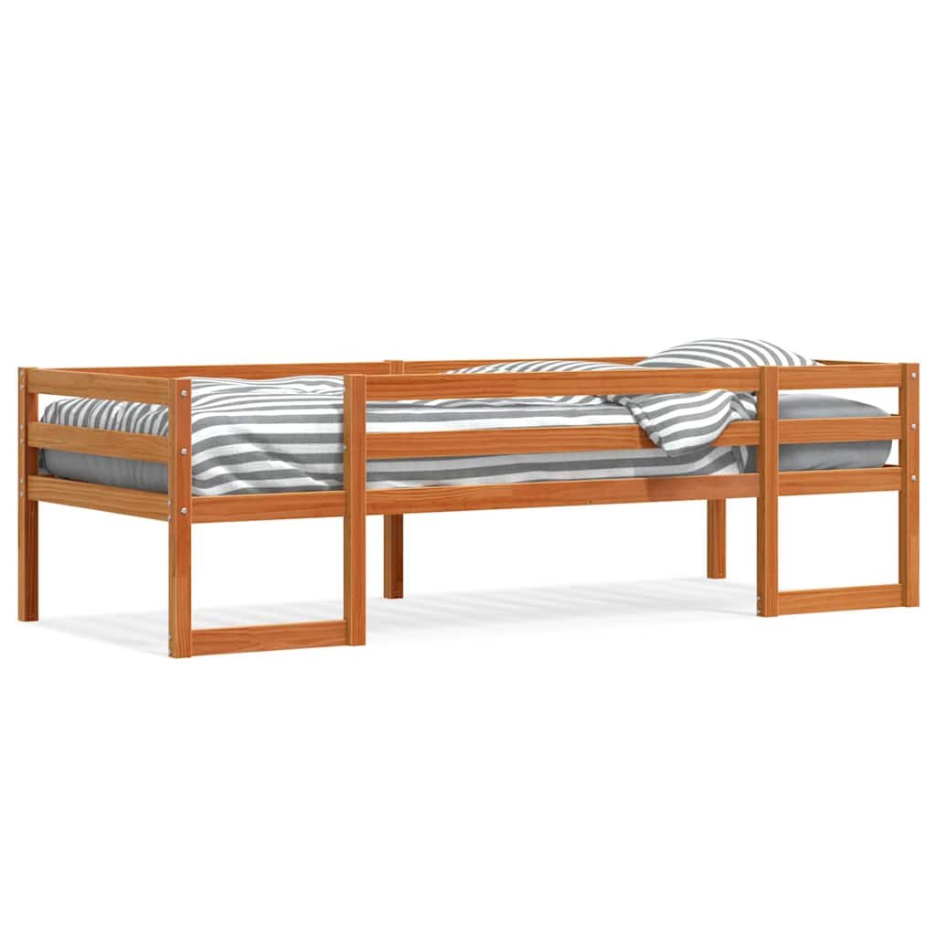 Kids' Bed Frame without Mattress Wax Brown 90x200 cm