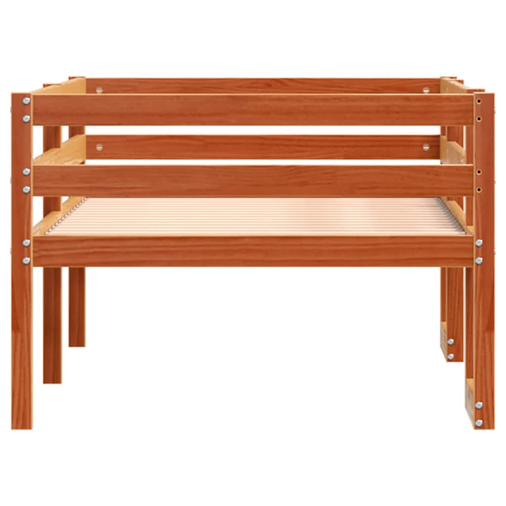 Kids' Bed Frame without Mattress Wax Brown 90x200 cm