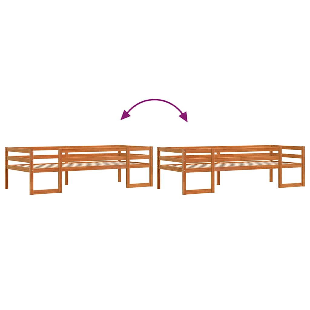 Kids' Bed Frame without Mattress Wax Brown 90x200 cm