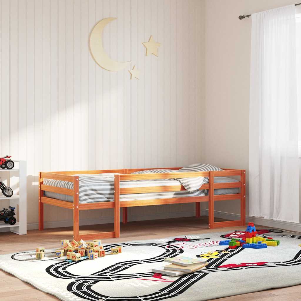 Kids' Bed Frame without Mattress Wax Brown 90x200 cm