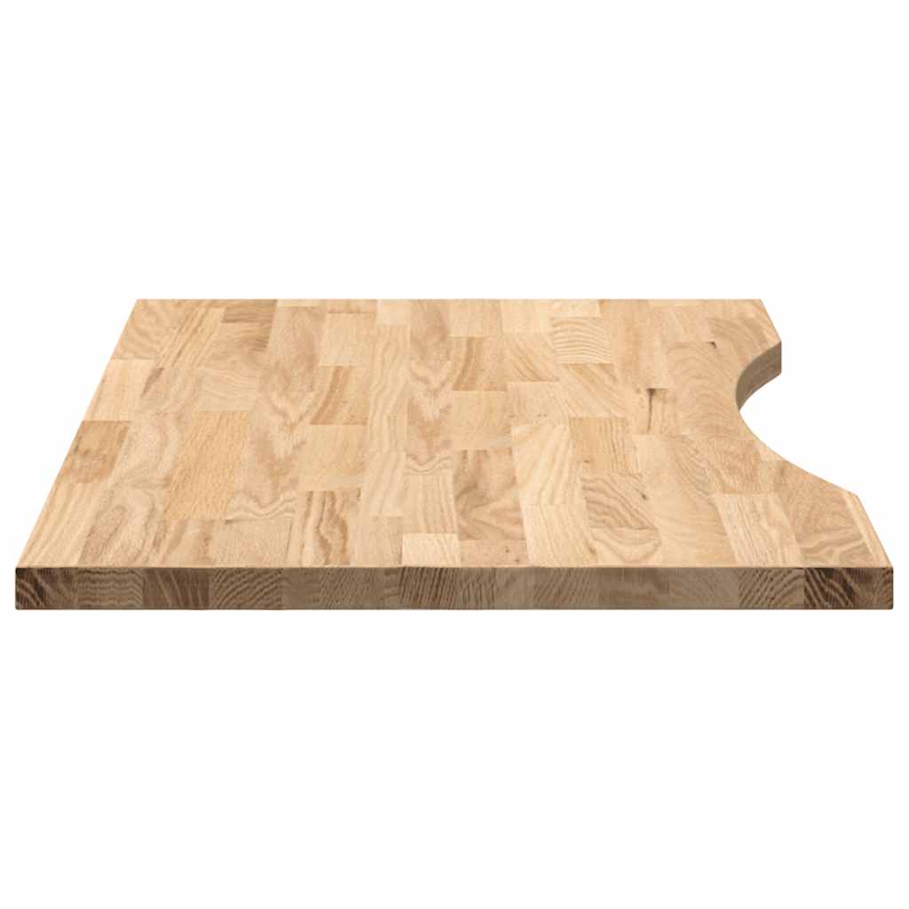 vidaXL Desk Top Untreated 80x50x2.5 cm Solid Wood Oak Rectangular