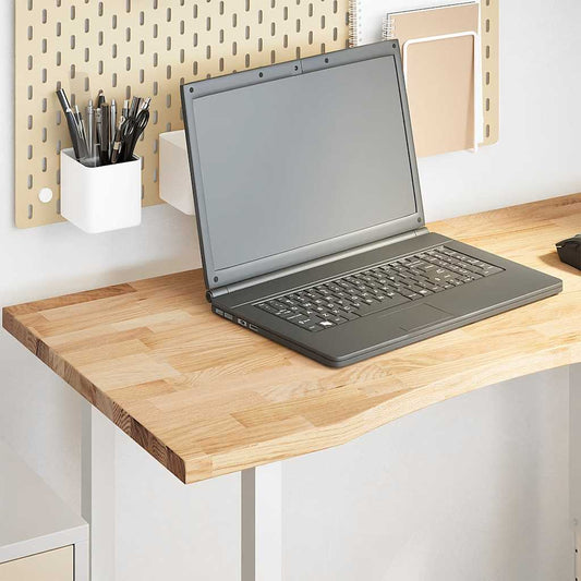 vidaXL Desk Top Untreated 100x50x2.5 cm Solid Wood Oak Rectangular