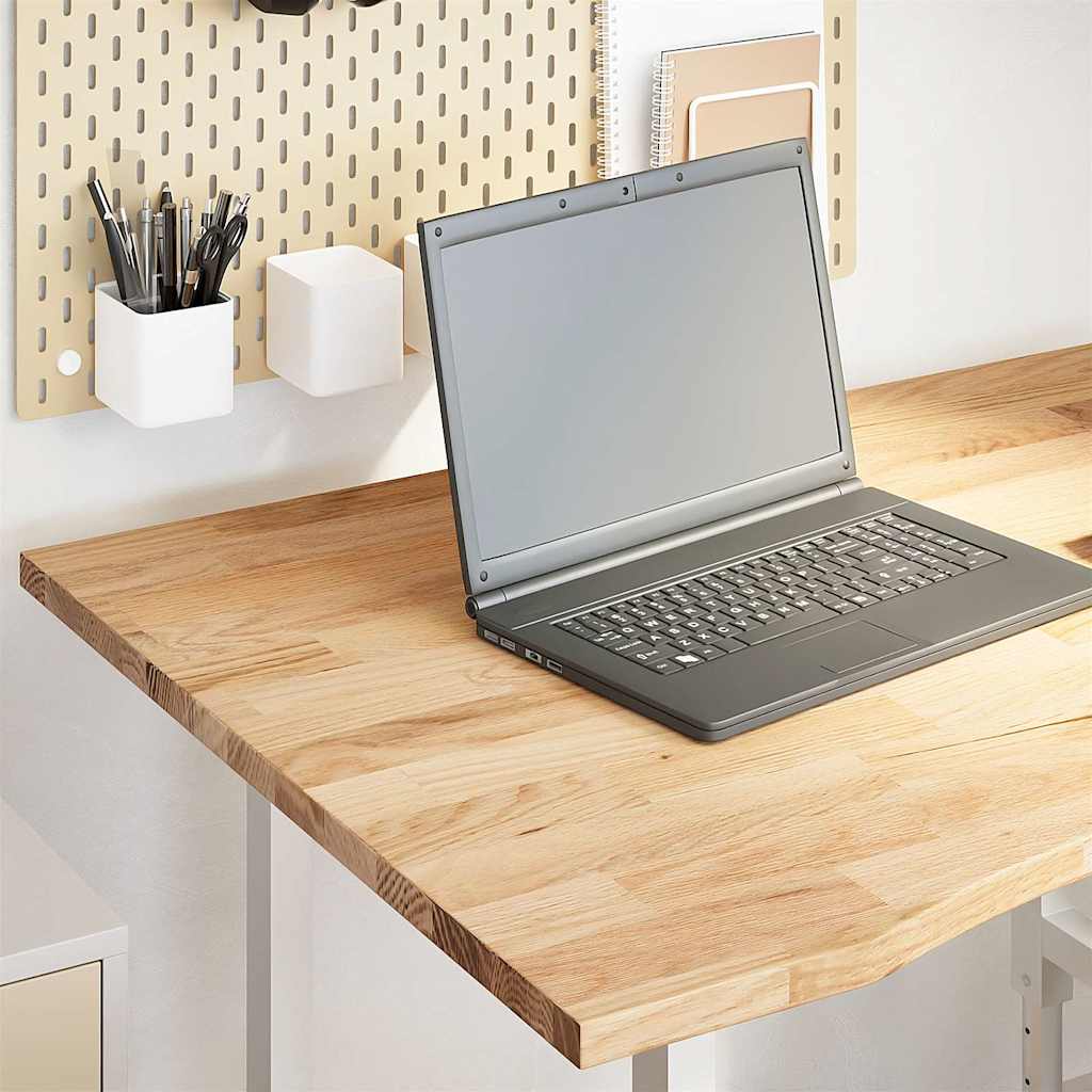 vidaXL Desk Top Untreated 100x80x2.5 cm Solid Wood Oak Rectangular