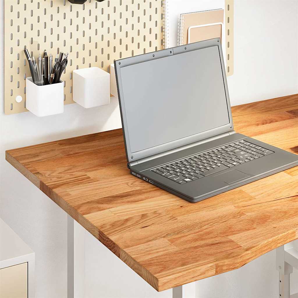 vidaXL Desk Top Light Brown 100x80x2.5 cm Solid Wood Oak Rectangular