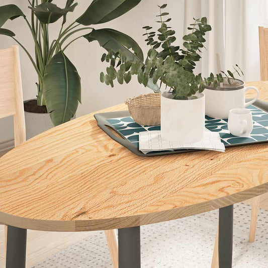 vidaXL Table Top 120x60x2 cm Solid Wood Oak Oval