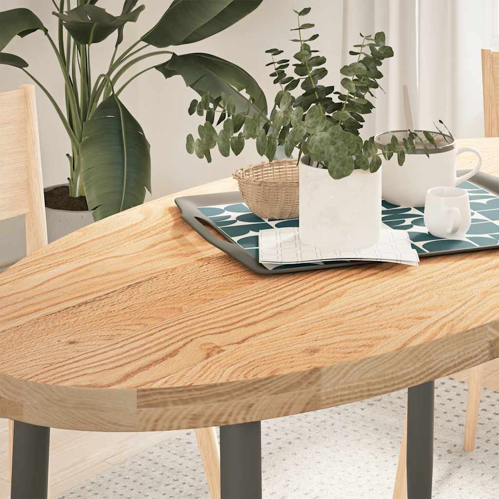 vidaXL Table Top 120x60x4 cm Solid Wood Oak Oval