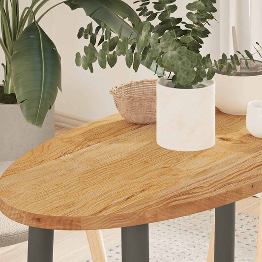 vidaXL Table Top Light Brown 80x40x2 cm Solid Wood Oak Oval