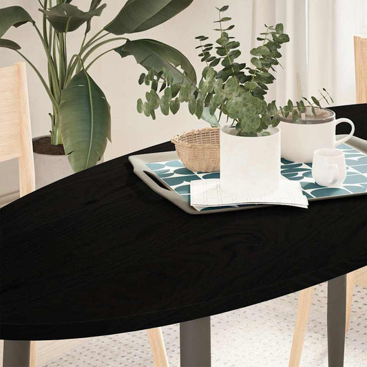 vidaXL Table Top Dark Brown 140x60x2 cm Solid Wood Oak Oval