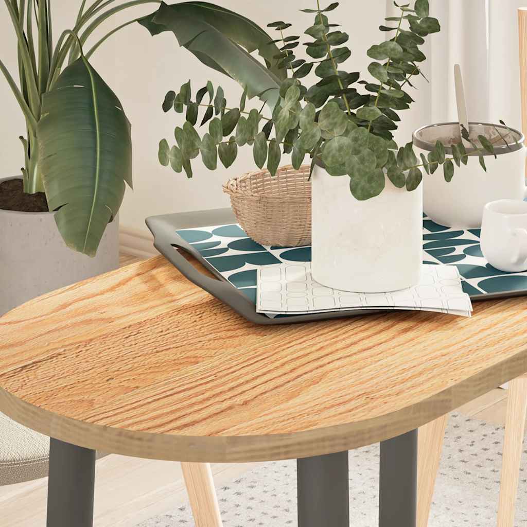 vidaXL Table Top 80x40x2 cm Solid Wood Oak Oval