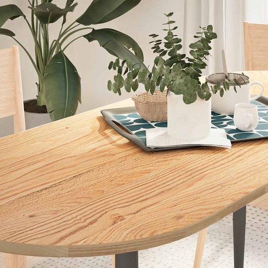 vidaXL Table Top 140x60x2 cm Solid Wood Oak Oval