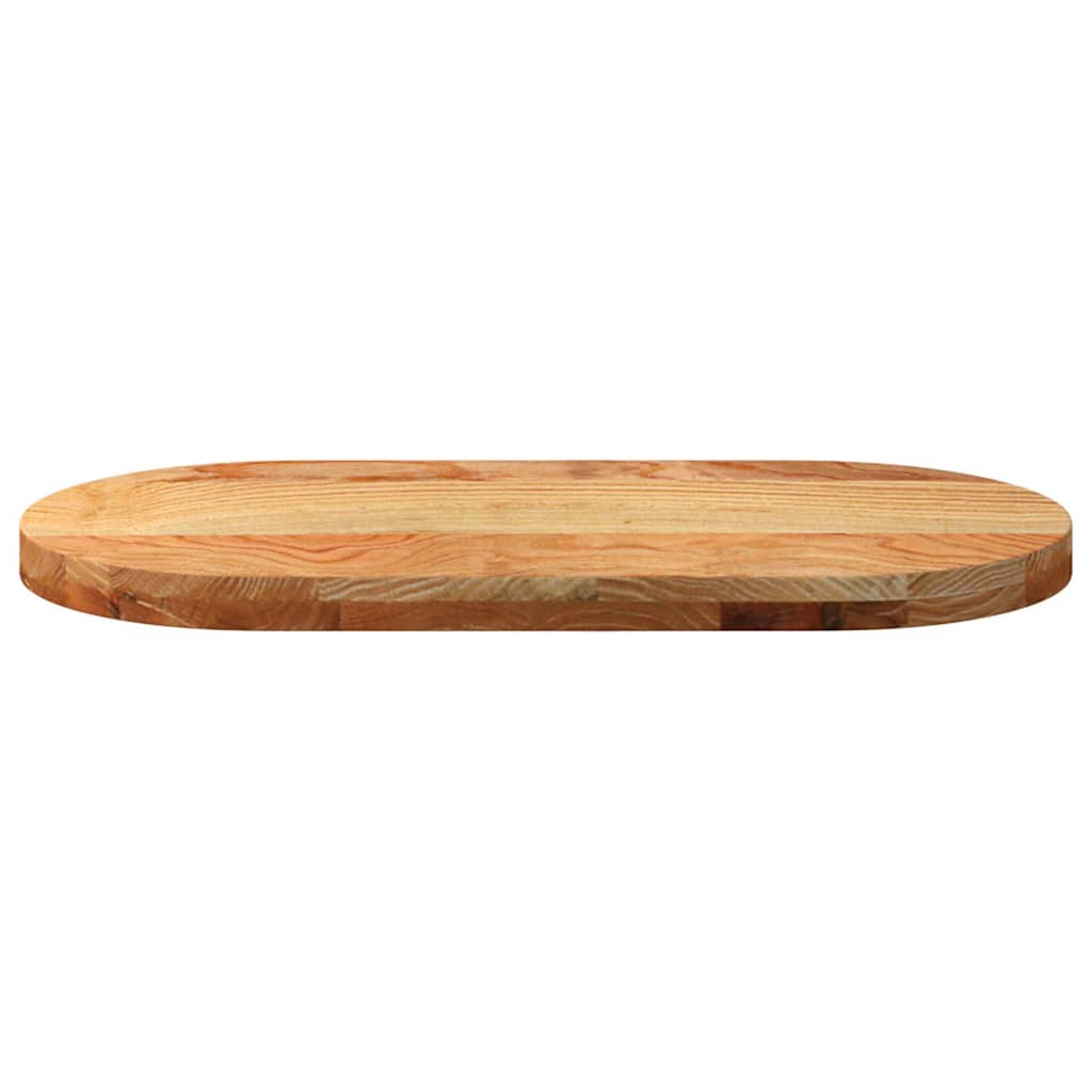 vidaXL Table Top Light Brown 80x40x4 cm Solid Wood Oak Oval