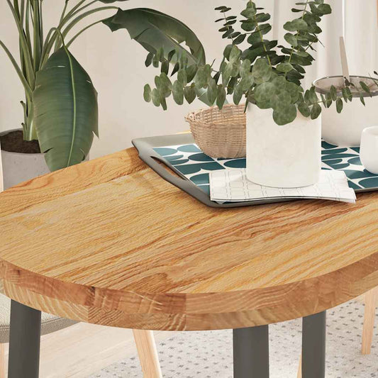 vidaXL Table Top Light Brown 100x50x4 cm Solid Wood Oak Oval