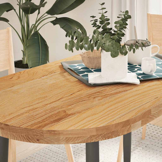 vidaXL Table Top Light Brown 120x60x4 cm Solid Wood Oak Oval