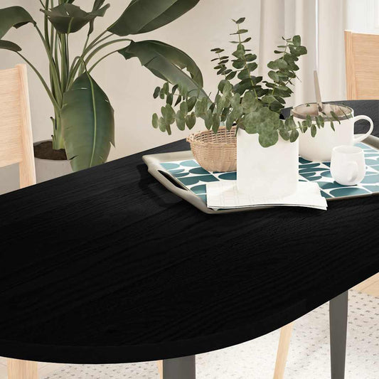 vidaXL Table Top Dark Brown 140x60x2 cm Solid Wood Oak Oval