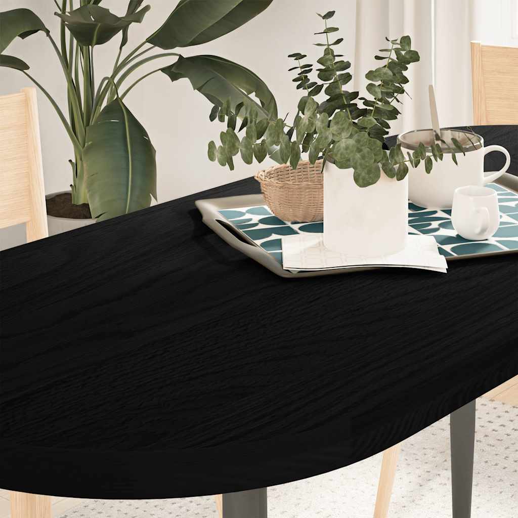 vidaXL Table Top Dark Brown 140x60x4 cm Solid Wood Oak Oval