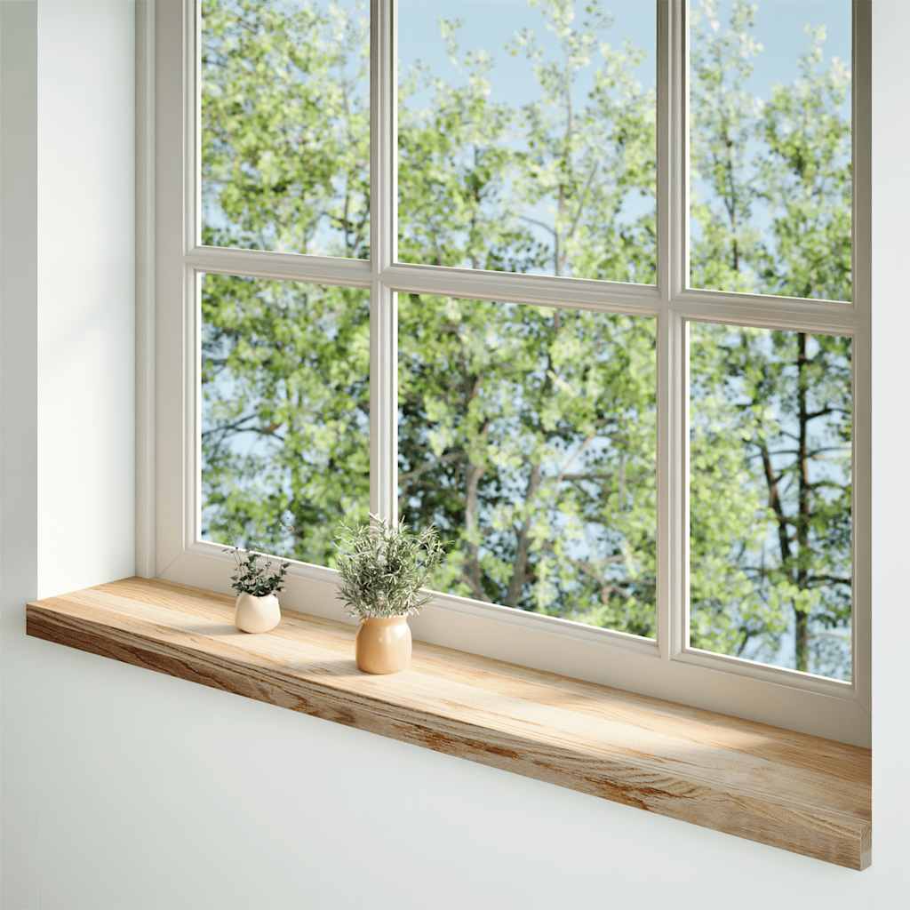 Window Sills 2 pcs Untreated 140x20x2 cm Solid Wood Oak