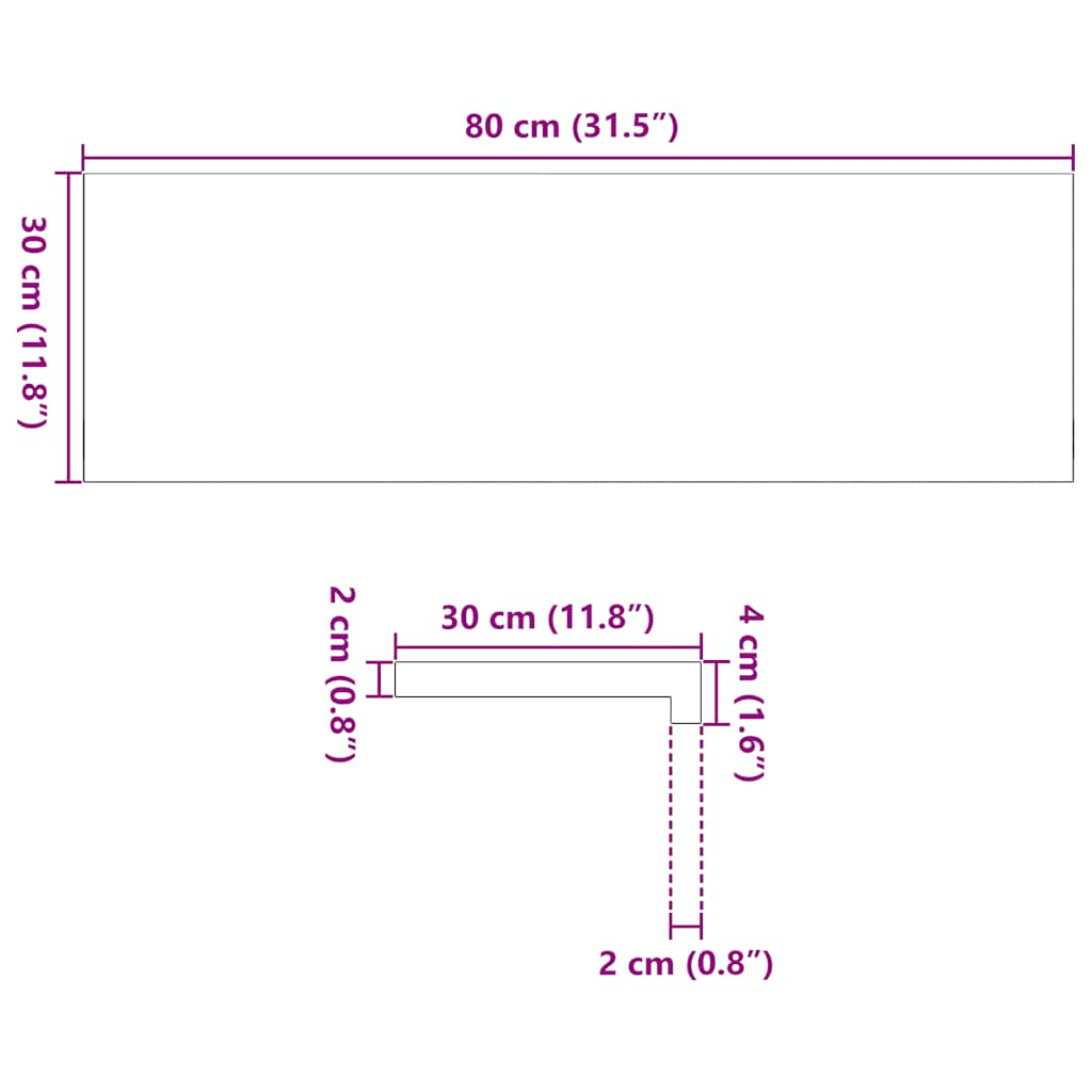 vidaXL Window Sills 2 pcs Untreated 80x30x2 cm Solid Wood Oak