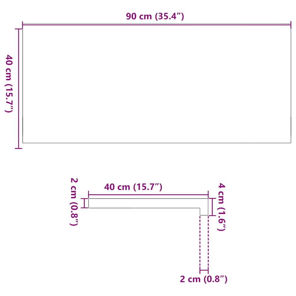 vidaXL Window Sills 2 pcs Untreated 90x40x2 cm Solid Wood Oak