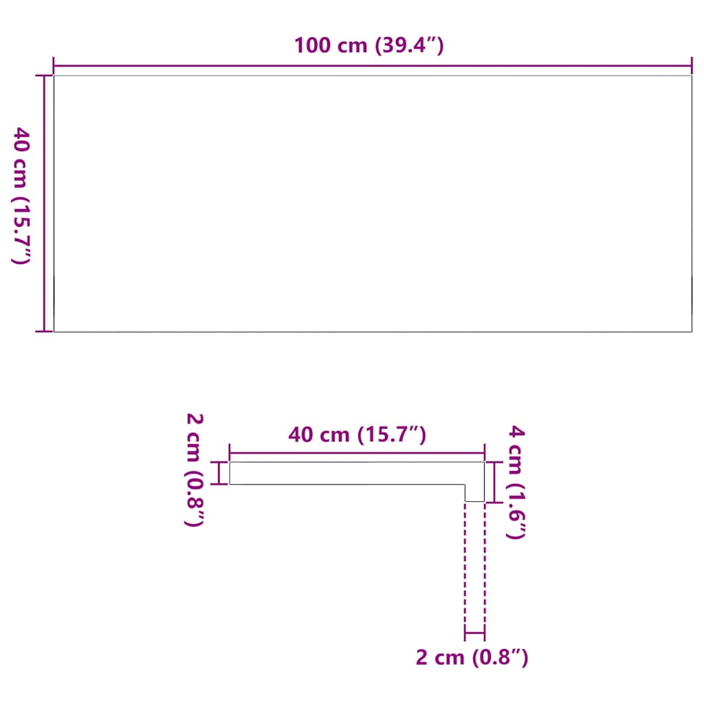 vidaXL Window Sills 2 pcs Untreated 100x40x2 cm Solid Wood Oak