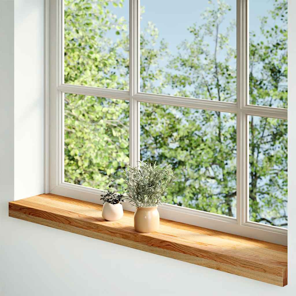 vidaXL Window Sills 2 pcs Light Brown 90x15x2 cm Solid Wood Oak