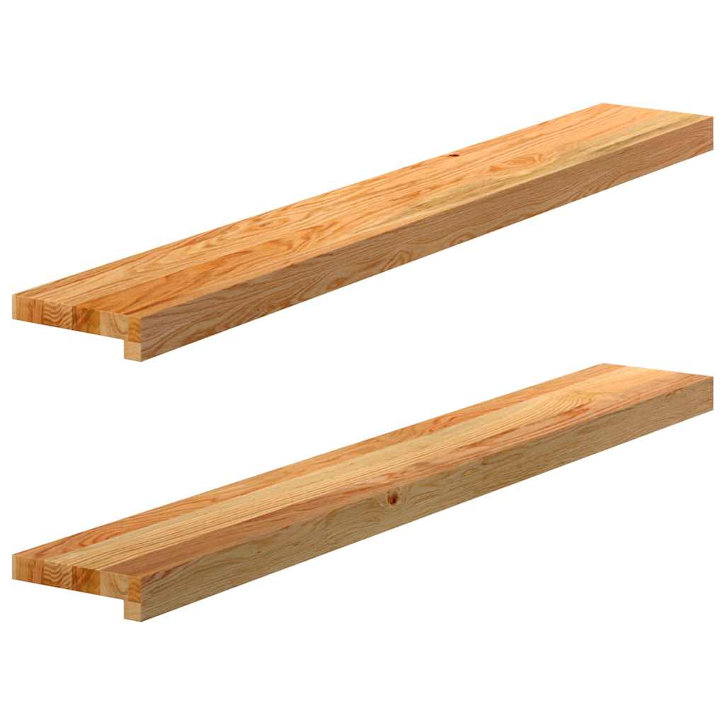 vidaXL Window Sills 2 pcs Light Brown 110x15x2 cm Solid Wood Oak