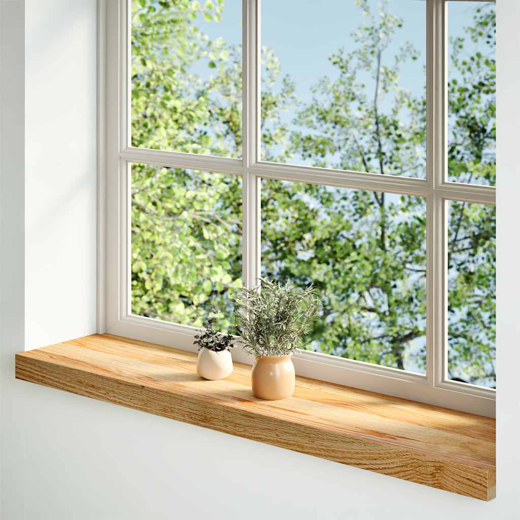 vidaXL Window Sills 2 pcs Light Brown 80x20x2 cm Solid Wood Oak