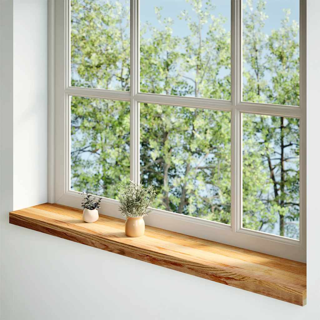 vidaXL Window Sills 2 pcs Light Brown 110x20x2 cm Solid Wood Oak