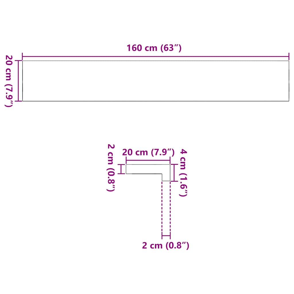 vidaXL Window Sills 2 pcs Light Brown 160x20x2 cm Solid Wood Oak