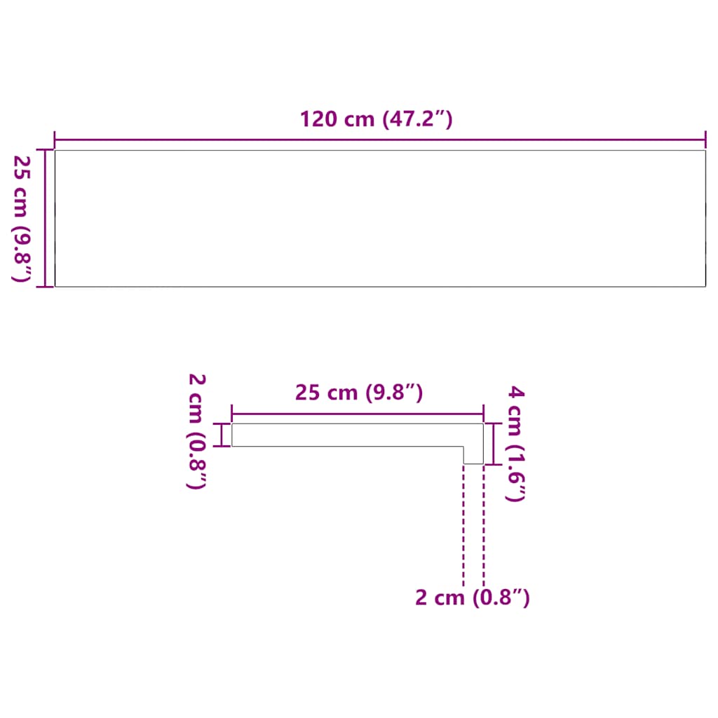 vidaXL Window Sills 2 pcs Light Brown 120x25x2 cm Solid Wood Oak