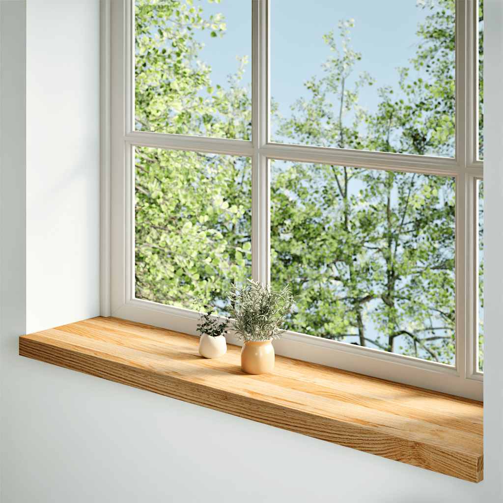 Window Sills 2 pcs Light Brown 120x30x2 cm Solid Wood Oak