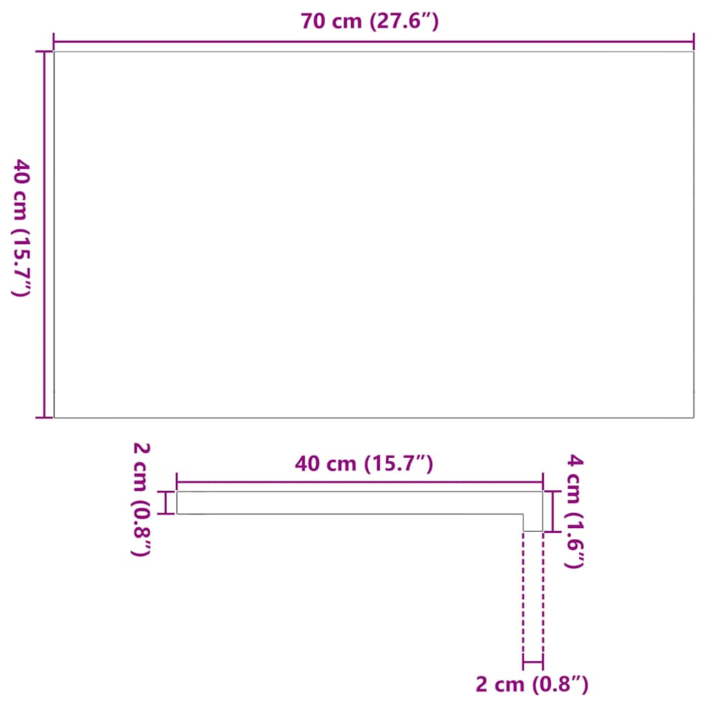 vidaXL Window Sills 2 pcs Light Brown 70x40x2 cm Solid Wood Oak