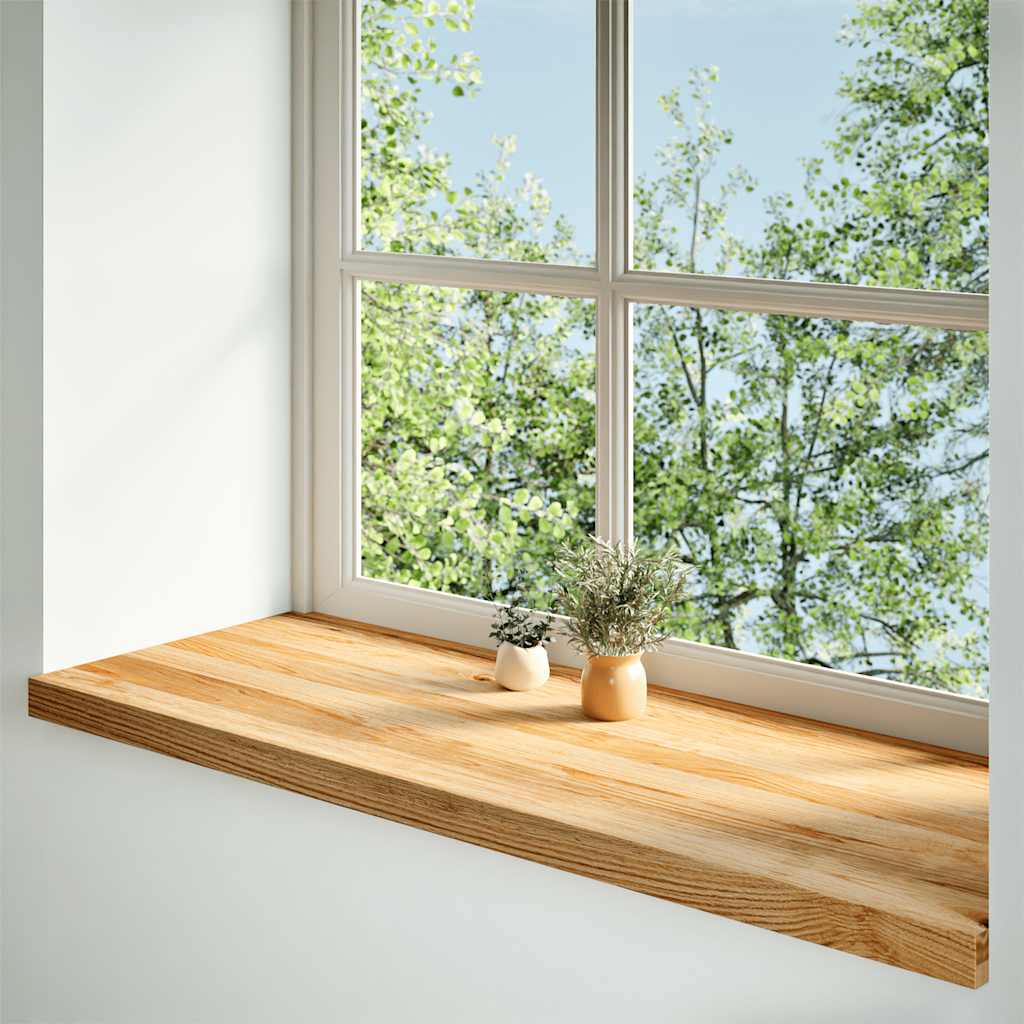 Window Sills 2 pcs Light Brown 110x40x2 cm Solid Wood Oak