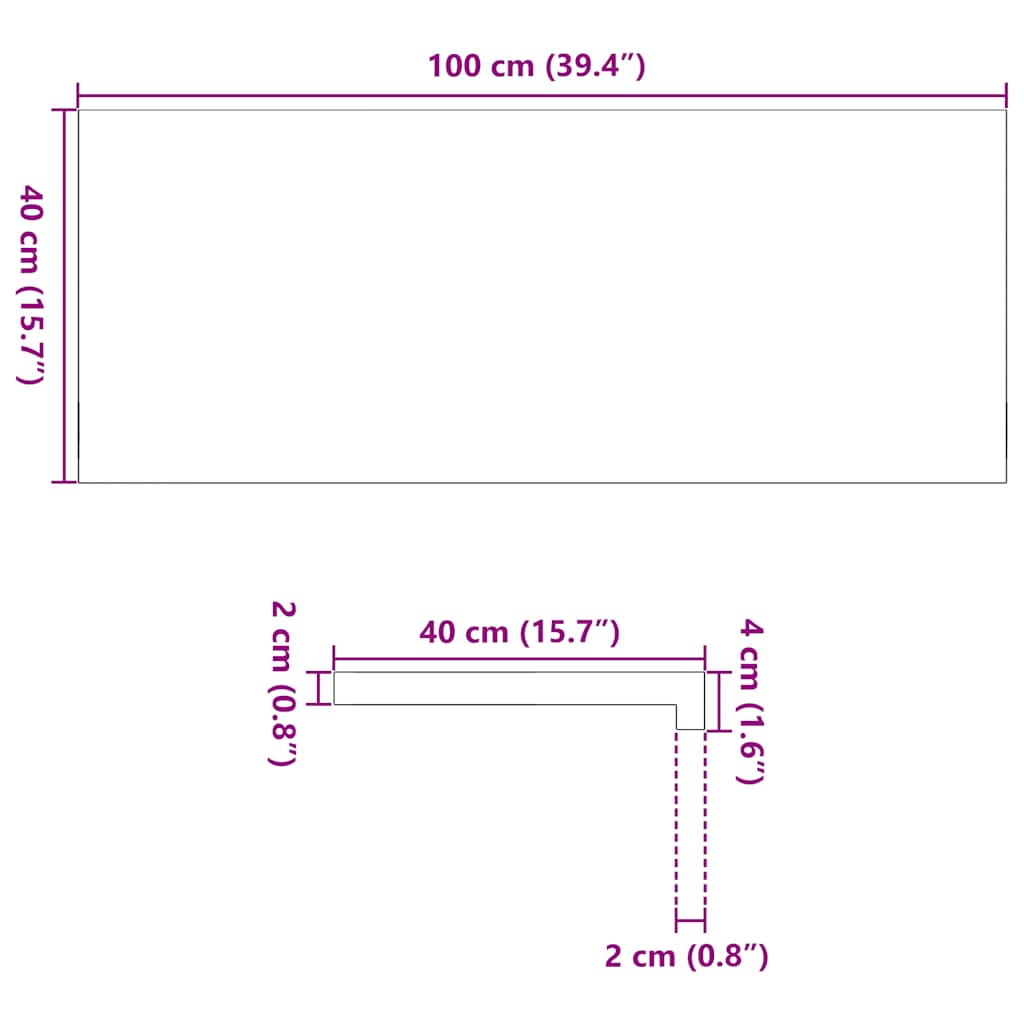 vidaXL Window Sills 2 pcs Dark Brown 100x40x2 cm Solid Wood Oak