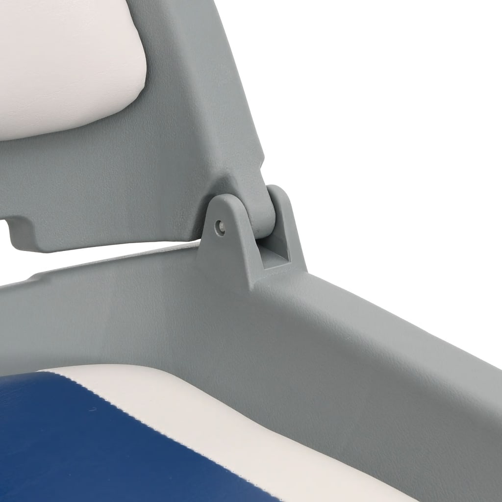 4 Piece Foldable Boat Seat Set Blue and White 48x51x41 cm