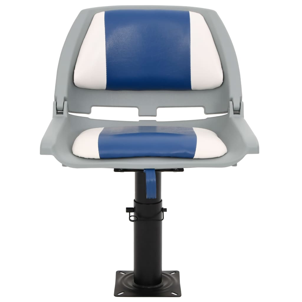 4 Piece Foldable Boat Seat Set Blue and White 48x51x41 cm