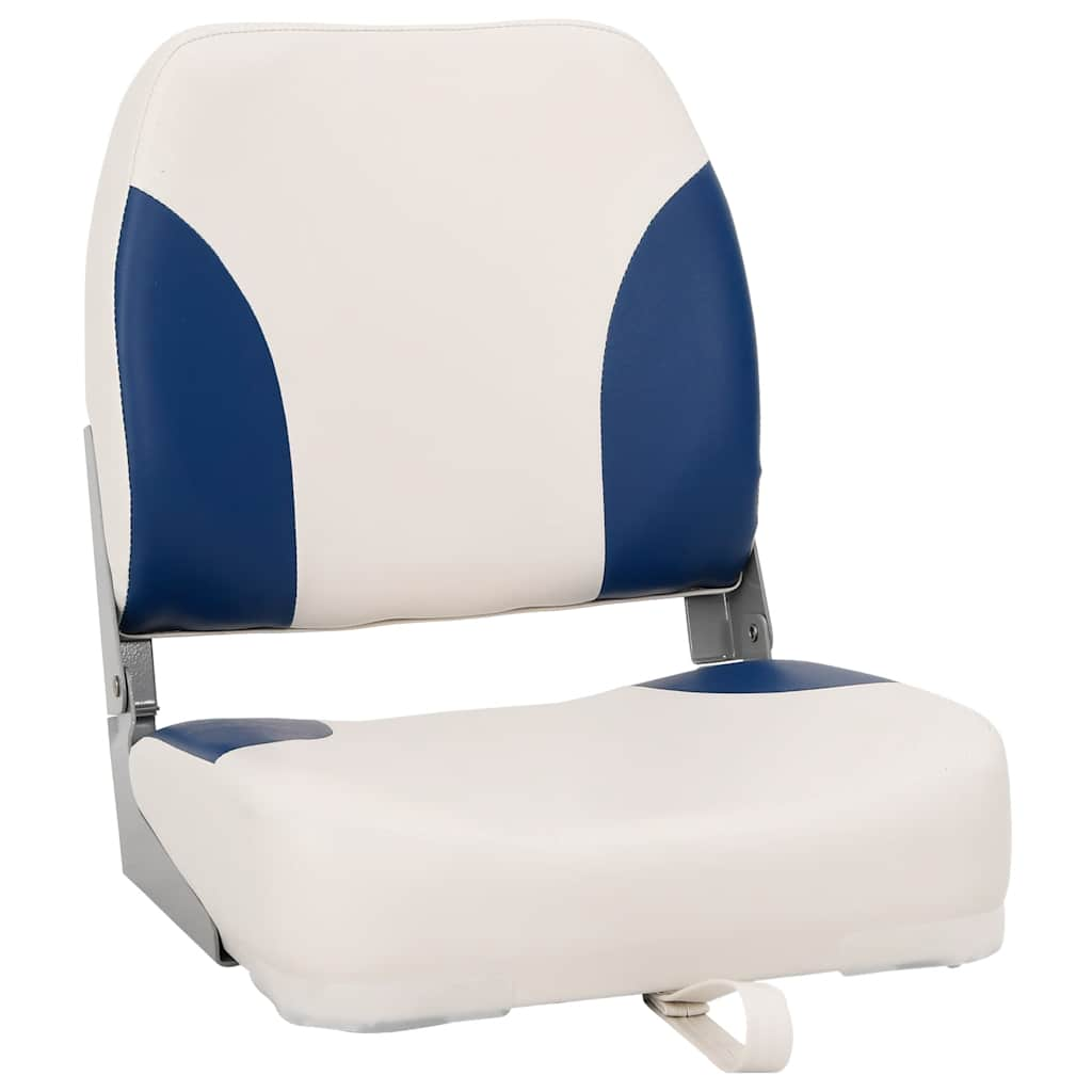 vidaXL 2 Piece Foldable Boat Seat Set Blue and White 41x36x48 cm