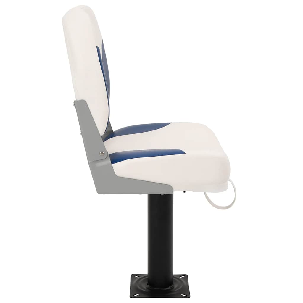 Foldable Boat Seat 1 Set Blue and White 41x36x48 cm