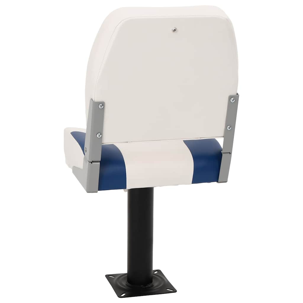 Foldable Boat Seat 1 Set Blue and White 41x36x48 cm