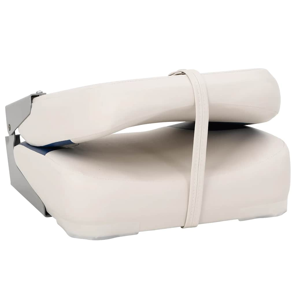 vidaXL 2 Piece Foldable Boat Seat Set Blue and White 41x36x48 cm