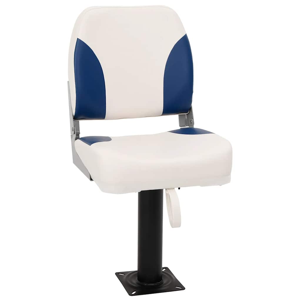 Foldable Boat Seat 2 Set Blue and White 41x36x48 cm
