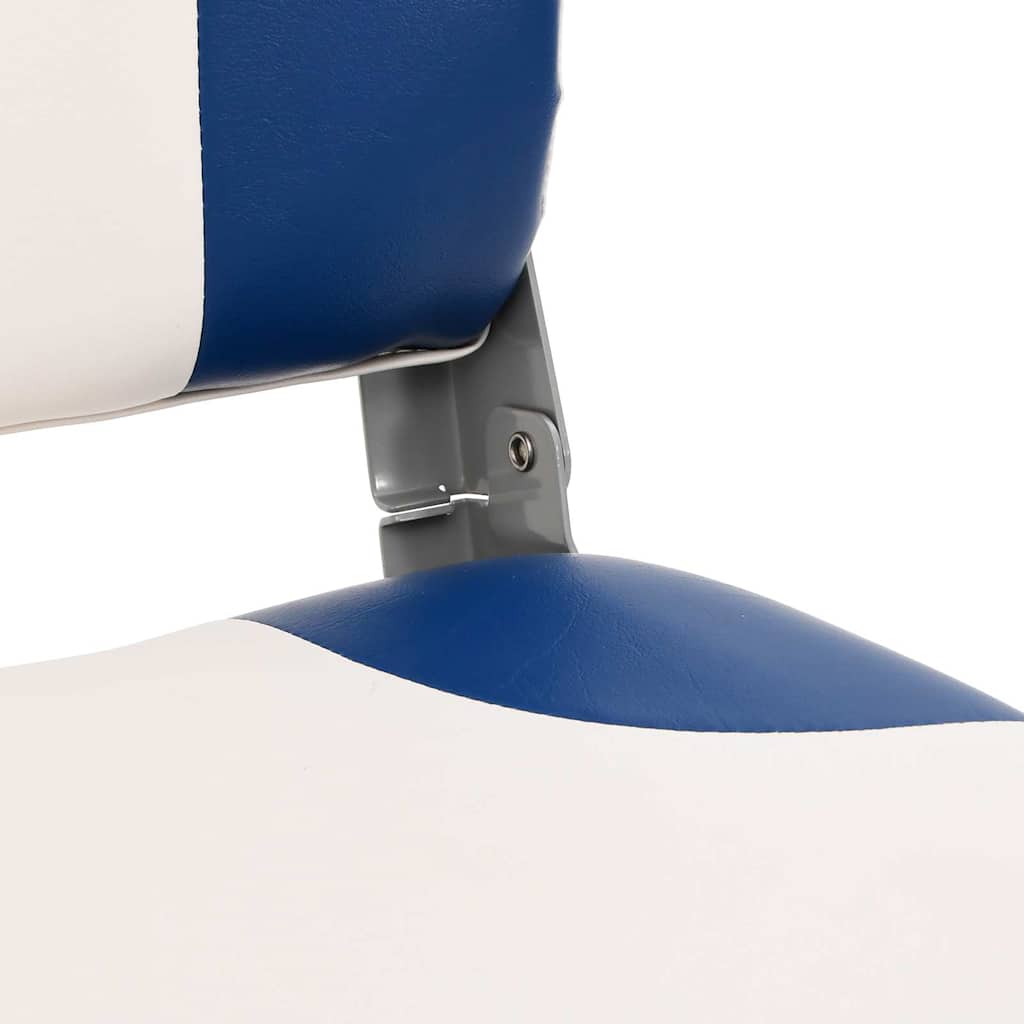 Foldable Boat Seat 2 Set Blue and White 41x36x48 cm