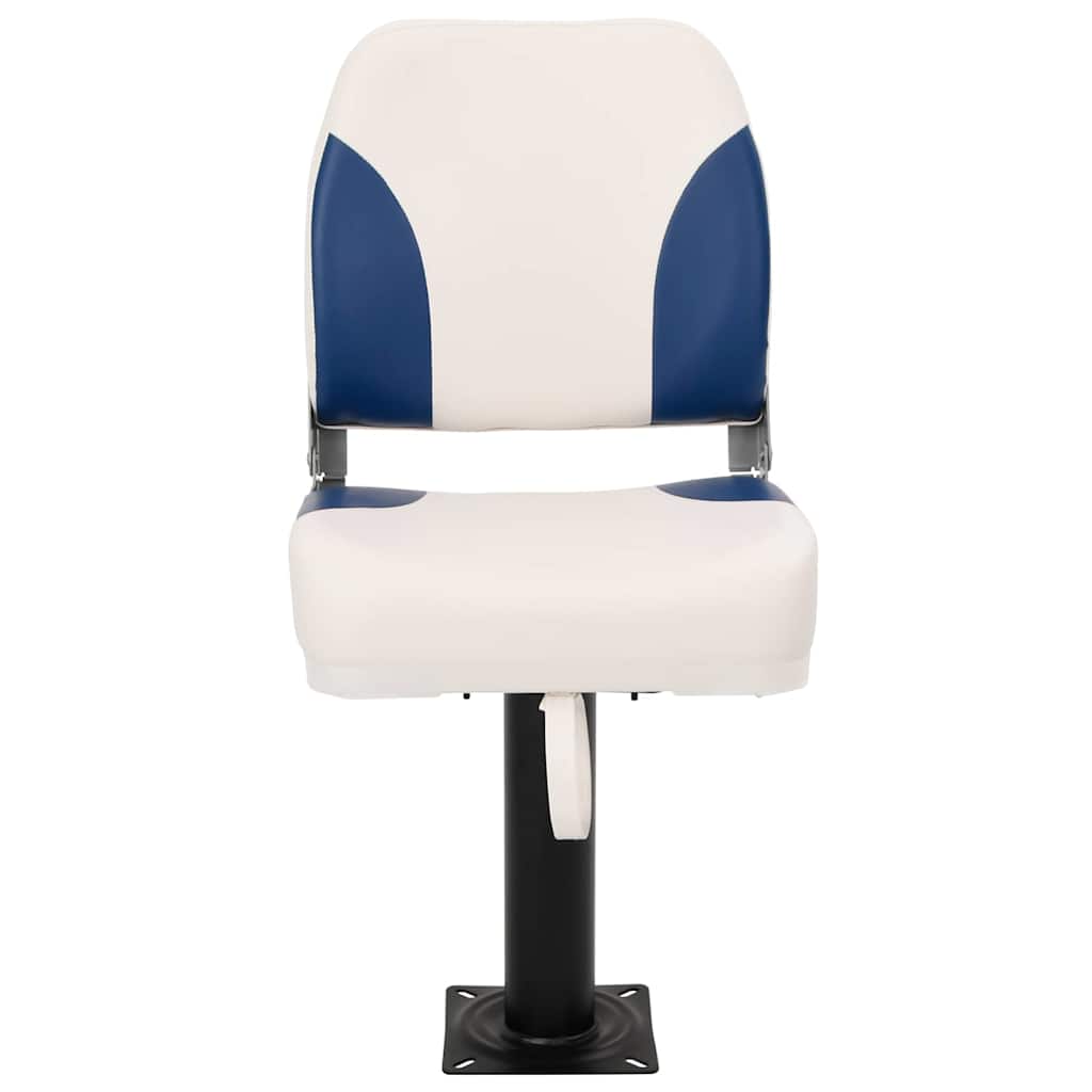 Foldable Boat Seat 2 Set Blue and White 41x36x48 cm