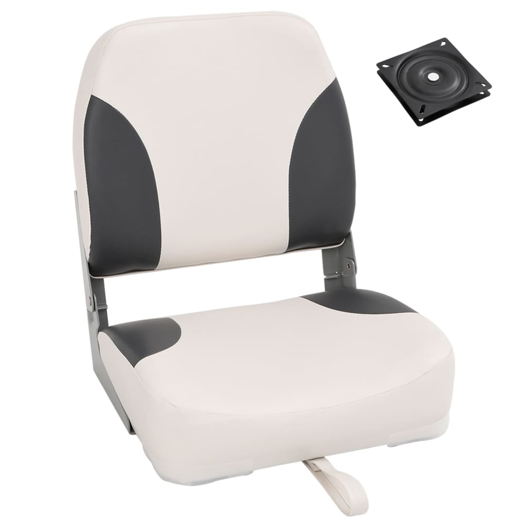 Foldable Boat Seat 1 Set Low Backrest with Fixing Strap