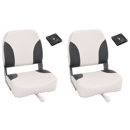 Foldable Boat Seat 2 Set Low Backrest
